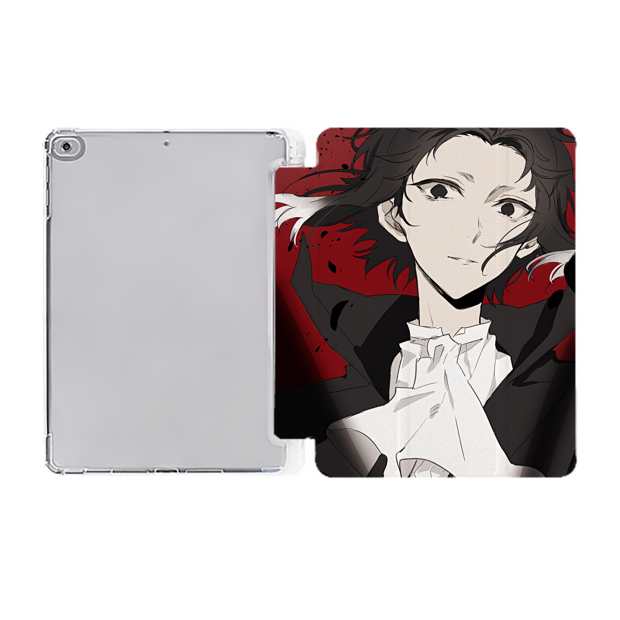 （画像用） 文豪ストレイドッグス Bungo Stray Dogs IPad ケース ペン収納付き 三つ折りスタンド PUレザー×シリコン 対応機種9.5/10.5/10.9インチ
